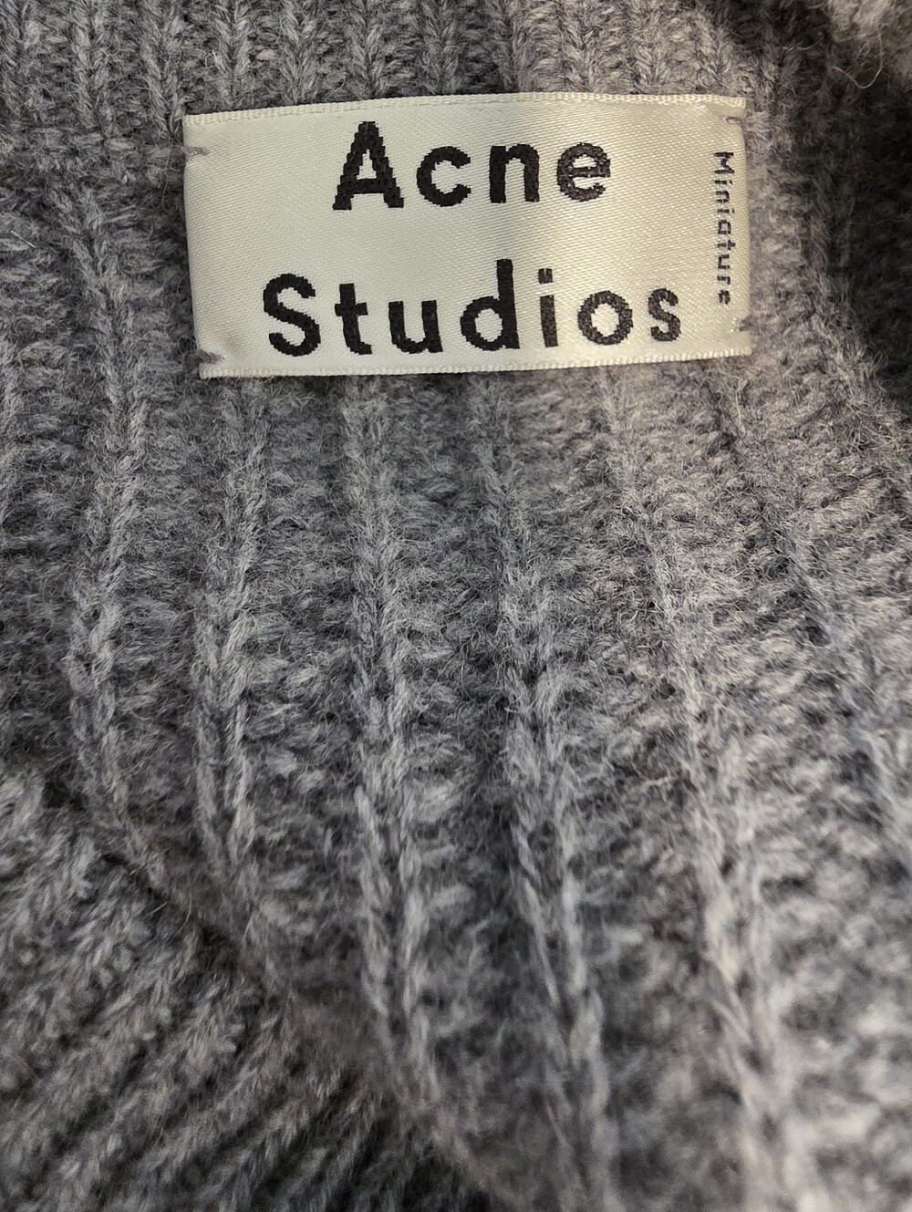 Acne Studios Java Ribbed Wool Side Zip Gray Sweater - Picture 7 of 8